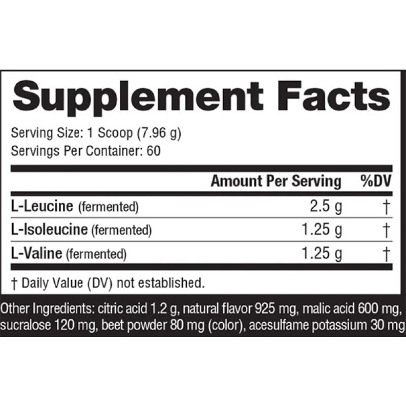 Амінокислота BCAA для спорту NutraBio BCAA 5000 477 g /60 servings/ Strawberry Lemon Bomb