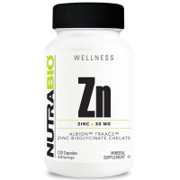 Микроэлемент Цинк для спорта NutraBio Zinc Bisglycinate Chelated 30 mg 120 Caps