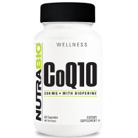 Коензим для спорту NutraBio CoQ10 200 mg 60 Caps