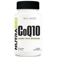 Коензим для спорту NutraBio CoQ10 200 mg 60 Caps