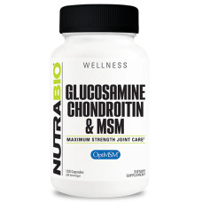 Хондропротектор (для спорту) NutraBio Glucosamine Chondroitin MSM Maximum Strength Joint Care 120 Caps