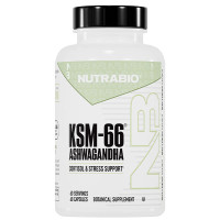 Ашфаганда для спорту NutraBio KSM-66 Ashwagandha 60 Caps
