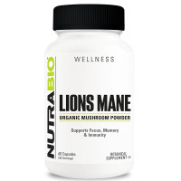 Грибний комплекс NutraBio Lion's Main Organic Mushroom Powder 500 mg 60 Caps