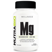 Мікроелемент Магній для спорту NutraBio Magnesium Bisglycinate Chelated & DI-Magnesium Malate 120 Caps