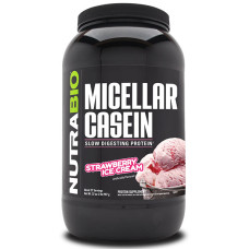 Протеїн NutraBio Micellar Casein 907 g /27 servings/ Strawberry Ice Cream