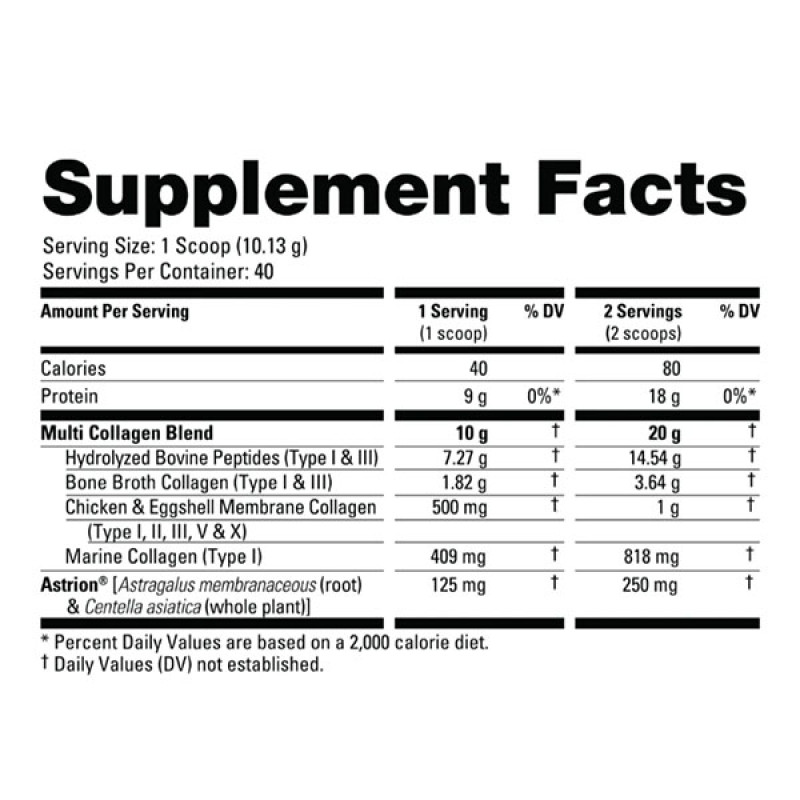 Хондропротектор (для спорту) NutraBio Multi Collagen Skin, Hair,Nail & Joint Support 405 g /40 servings/ Unflavored