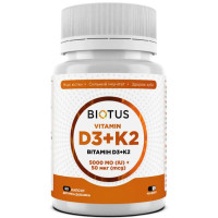 Комплекс Вітамін D3+K2 Biotus D3+K2 5000 IU/50 mcg 60 Caps