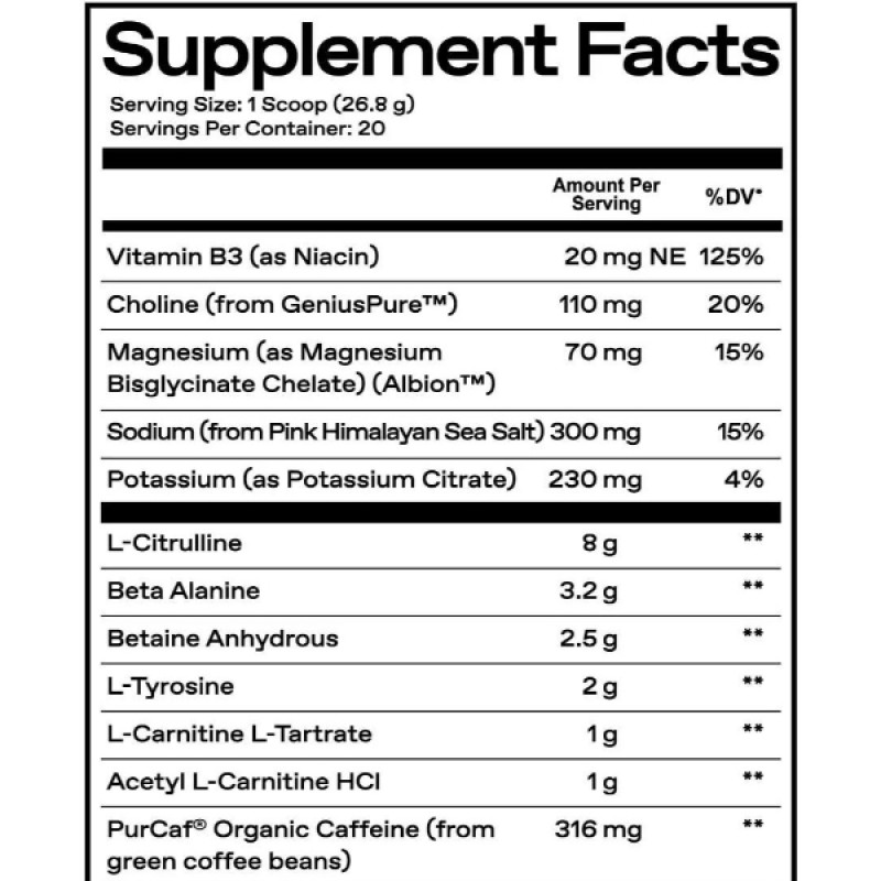 Комплекс до тренування ONE OF ONE Loaded Pre-Workout 535 g /20 servings/ Pink Burst