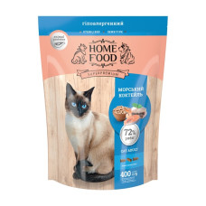  HOME FOOD Сухий корм для дорослих котів «Морський коктейль» CAT ADULT Гіпоалергенний 400 г