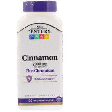 Кориця 21st Century Cinnamon Plus Chromium 2000 mg 120 Veg Caps CEN-27383
