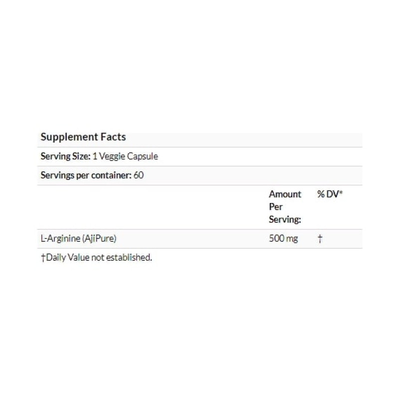 Аргинин California Gold Nutrition L-Arginine, AjiPure 500 mg 60 Veg Caps