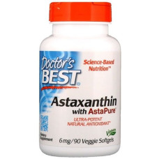 Астаксантін Doctor's Best Astaxanthin with AstaPure 6 mg 90 Veg Softgels DRB-00367