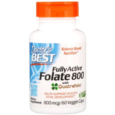Фолієва кислота Doctor's Best Fully Active Folate 800 mcg 60 Veg Caps DRB-00458