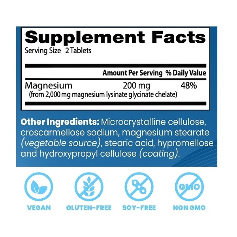 Мікроелемент Магній Doctor's Best High Absorption Magnesium Lisinate Glycinate 100% Chelated 120 Tabs DRB-00025