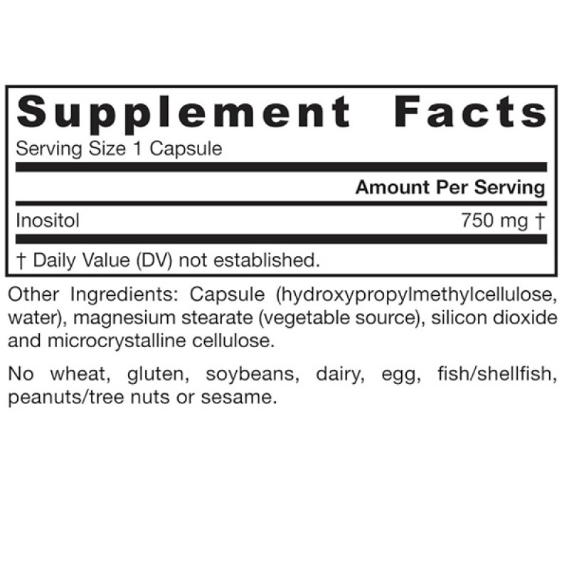 Инозитол Jarrow Formulas Inositol 750 mg 100 Veg Caps JRW-01024