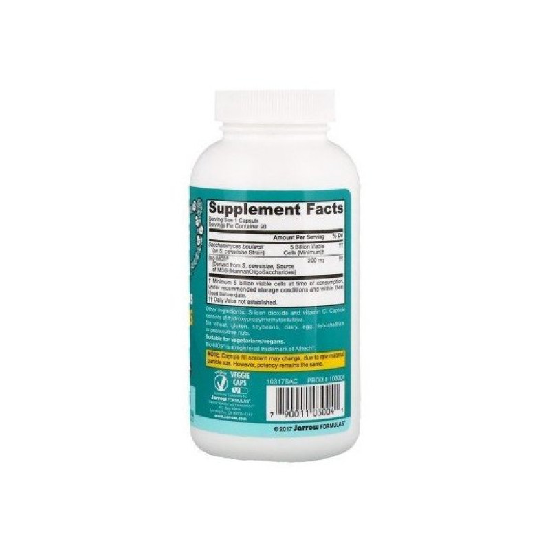 Сахароміцети Буларді Jarrow Formulas Saccharomyces Boulardii + MOS 5 Billion 90 Veg Caps