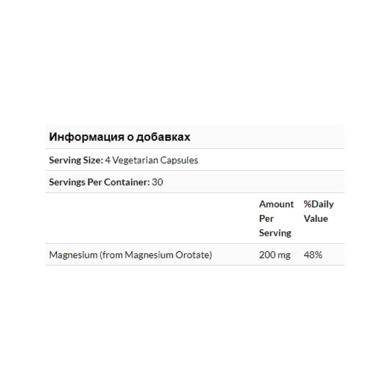 Мікроелемент Магній KAL Magnesium Orotate 200 mg 120 Veg Caps