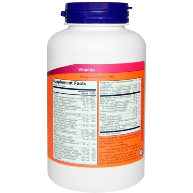 Витаминно-минеральный комплекс NOW Foods ADAM, Superior Men's Multi 120 Tabs