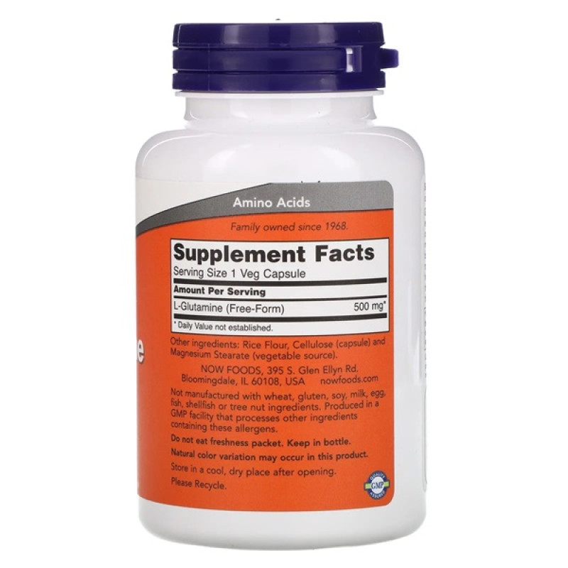 Глютамин NOW Foods L-Glutamine 500 mg 120 Caps