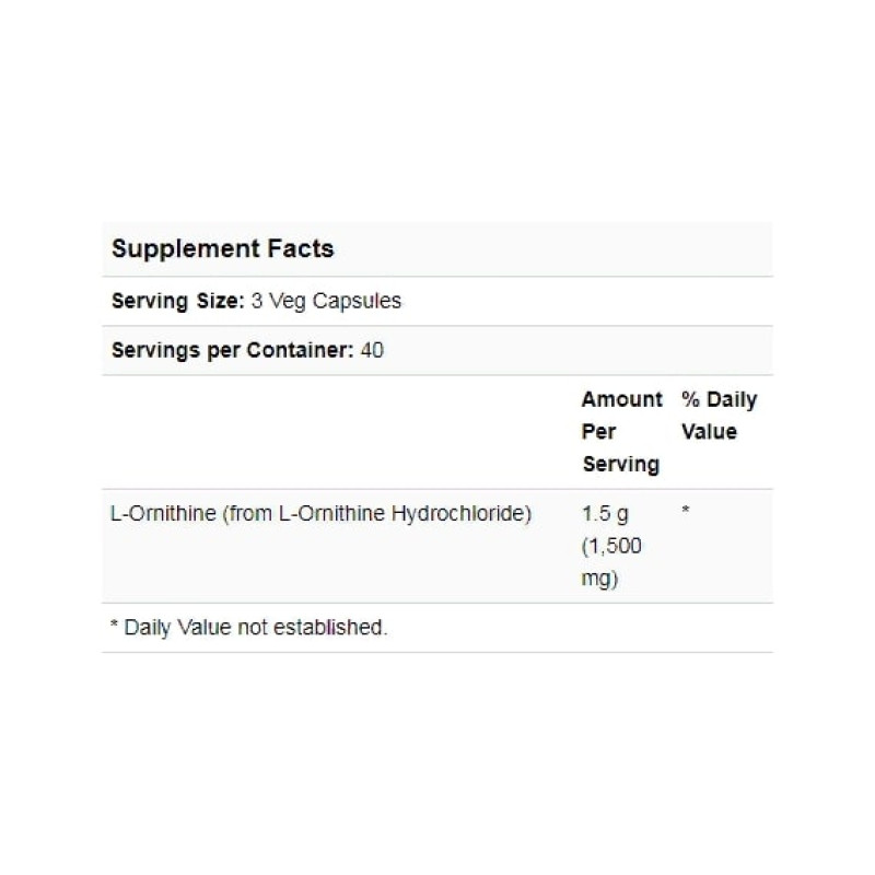 Орнітін NOW Foods L-Ornithine 500 mg 120 Veg Caps NF0122