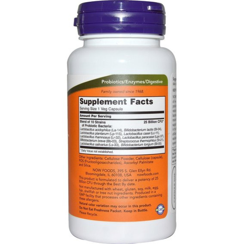 Пробіотик NOW Foods Probiotic-10 25 billion 100 Veg Caps