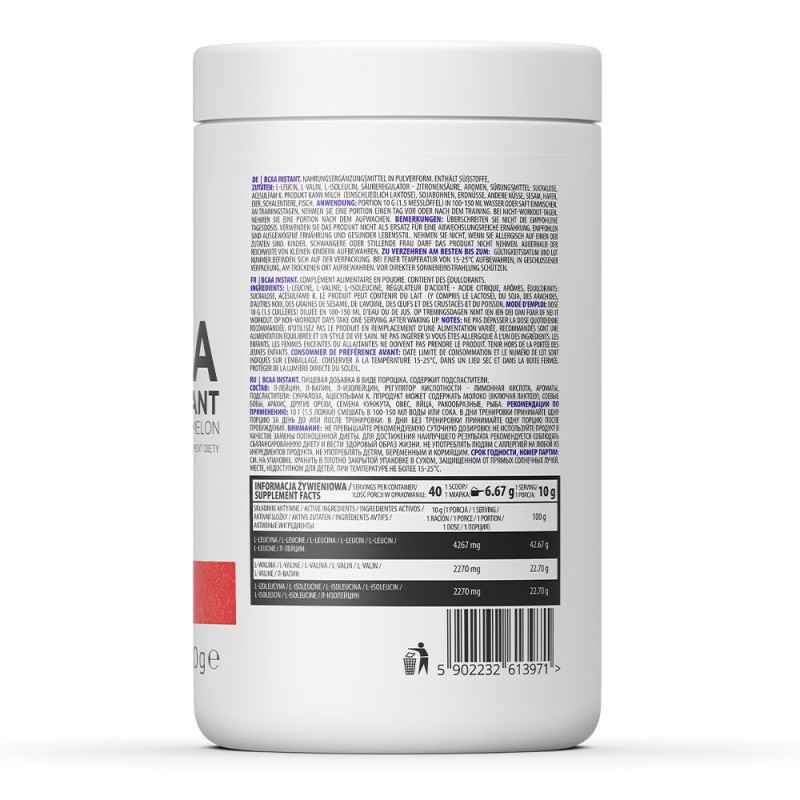 Амінокислота BCAA для спорту OstroVit BCAA Instant 400 g /40 servings/ Watermelon