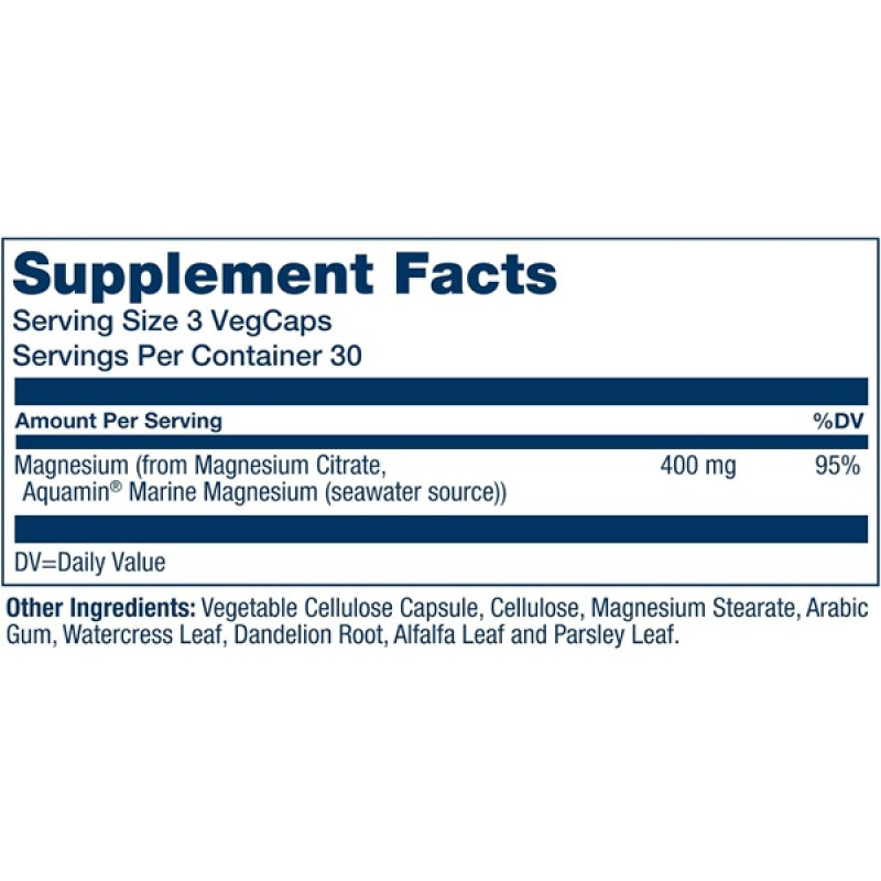 Мікроелемент Магній Solaray Magnesium Citrate 400 mg 90 Veg Caps SOR-46301