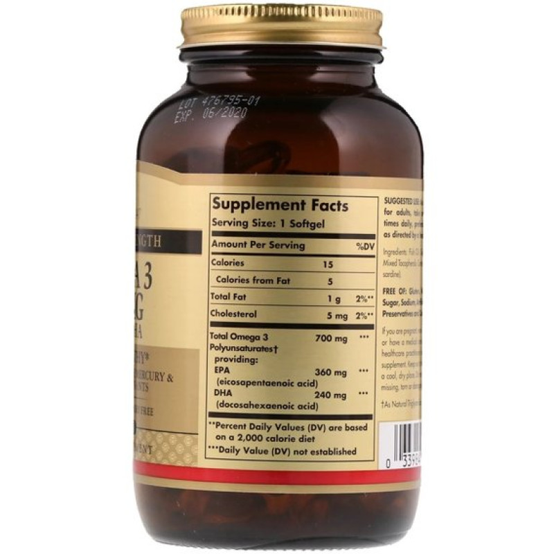 Омега 3 Solgar Omega-3 700 mg EPA & DHA 60 Softgels