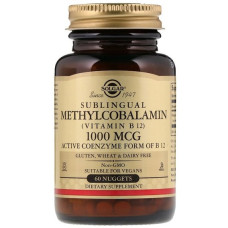Вітамін Б12 Solgar Sublingual Methylcobalamin (Vitamin B12) 1000 mcg 60 Nuggets SOL-01951