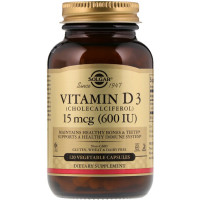 Вітамін D Solgar Vitamin D3 (Cholecalciferol) 600 IU 120 Veg Caps