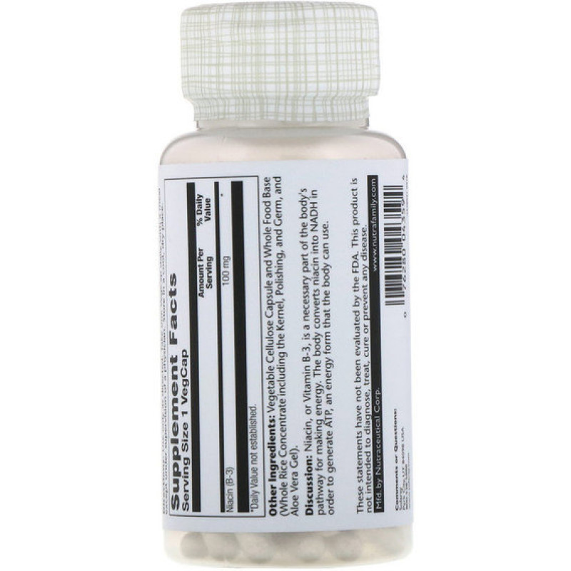 Ніацін Solaray Niacin 100 mg 100 Veg Caps SOR04359