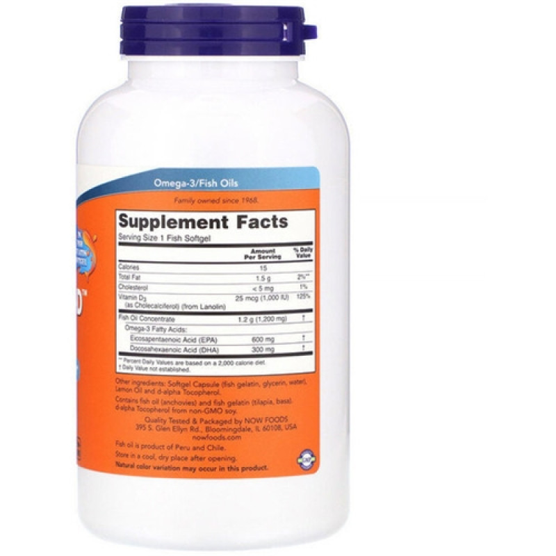 Омега 3 NOW Foods Ultra Omega 3-D 180 Fish Softgels