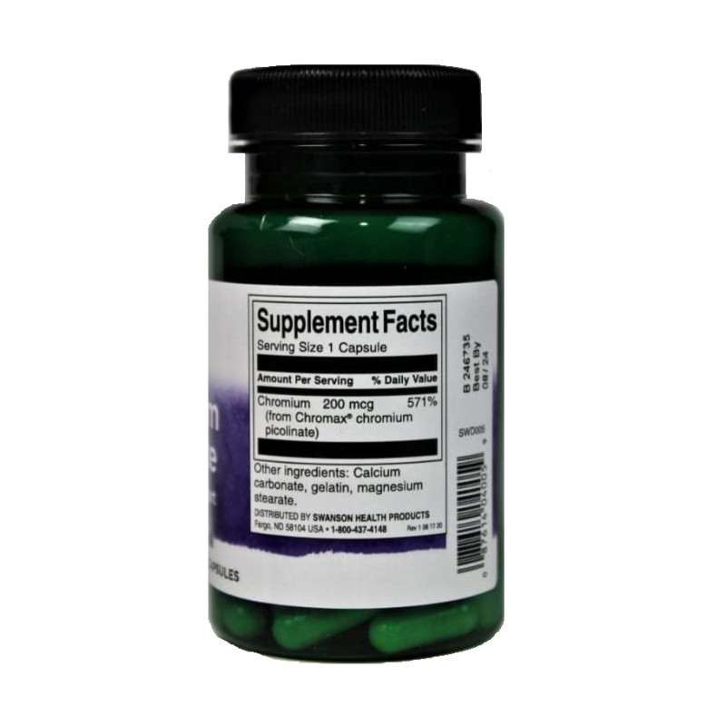 Мікроелемент Хром Swanson Chromium Picolinate 200 mcg 200 Caps