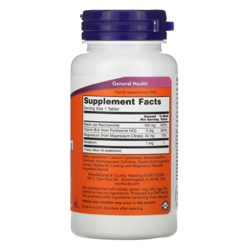 Мелатонін для сну NOW Foods Melatonin 1 mg 100 Tabs