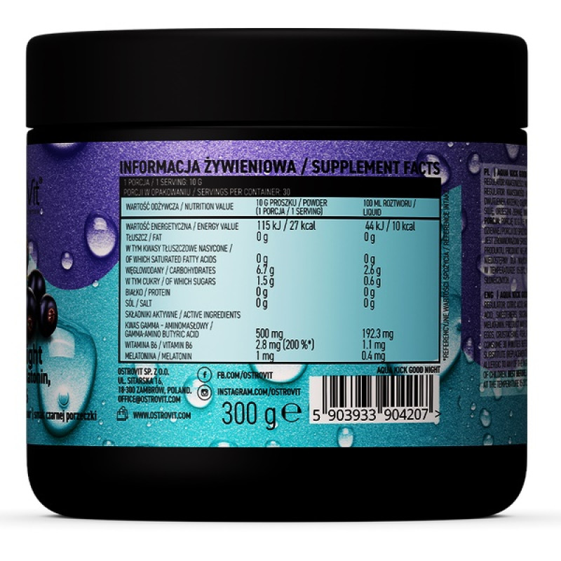 Комплекс для сну OstroVit Aqua Kick Good Night 300 g /30 servings/ Black Currant