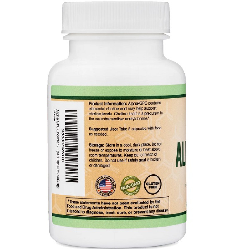 Комплекс для профілактики роботи головного мозку Double Wood Alpha GPC 300 mg 60 Caps