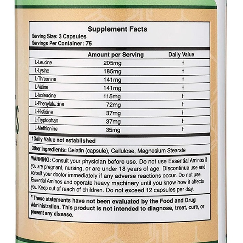 Аминокомплекс Double Wood Essential Amino Acids 225 Caps