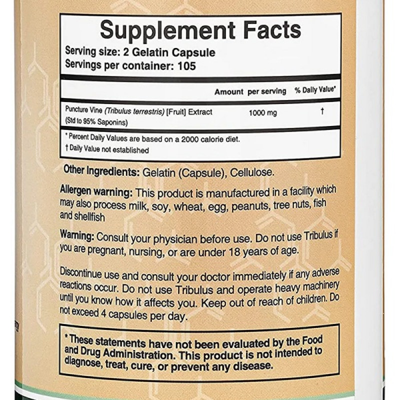 Трибулус Double Wood Tribulus Terrestris 1000 mg (95% Saponins) 210 Caps