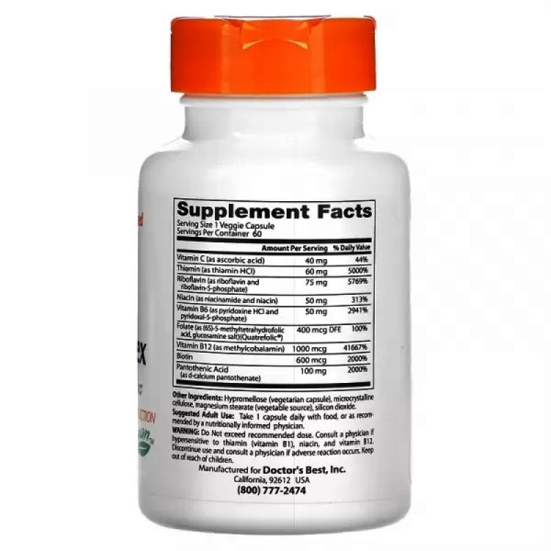В комплекс Doctor's Best Fully Active B Complex 60 Veg Caps