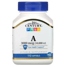 Вітамін A 21st Century Vitamin A 3000 mcg 110 Softgels