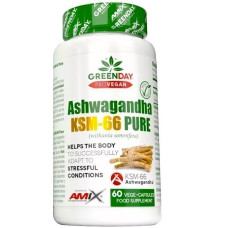 Ашфаганда для спорту Amix Nutrition GreenDay ProVegan Ashwagandha KSM-66 Pure 60 Veg Caps