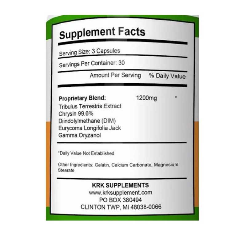 Тестостероновий комплекс Krk Supplements Testosterone Booster 90 Caps