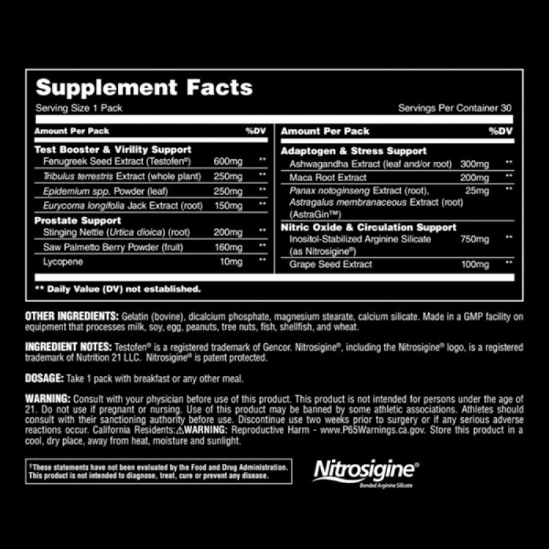 Тестостероновый бустер Universal Nutrition TNT+ Men's Performance Boost 30 packs