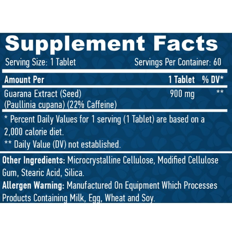 Гуарана Haya Labs Guarana 900 mg 60 Tabs