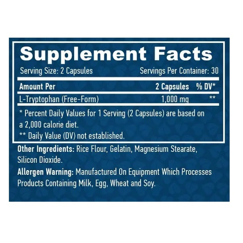 Триптофан Haya Labs L-Tryptophan 500 mg 60 Caps