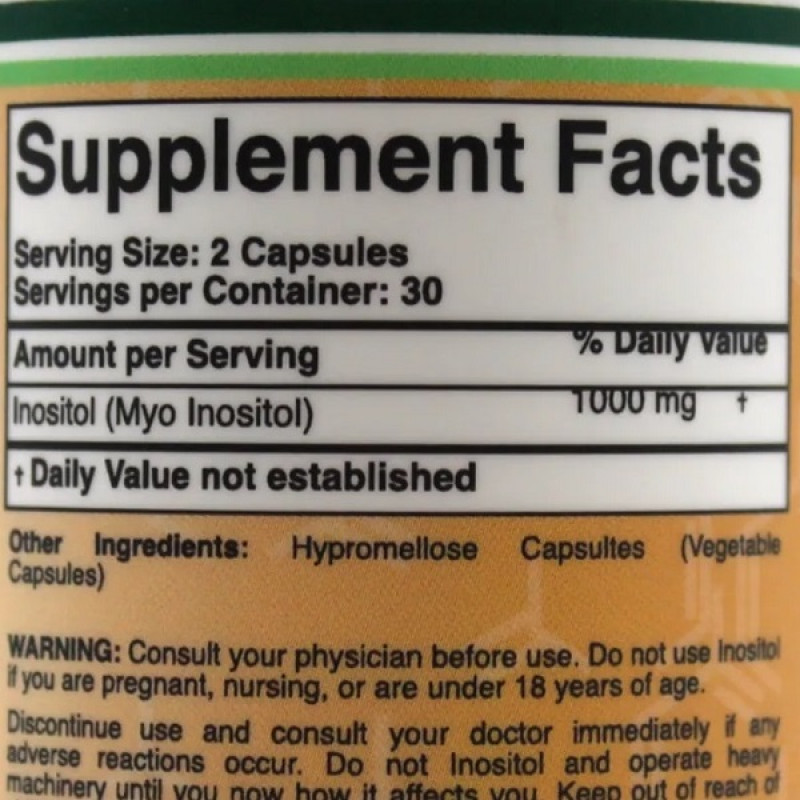 Інозитол Double Wood Inositol 1000 mg (2 caps per serving) 60 Caps