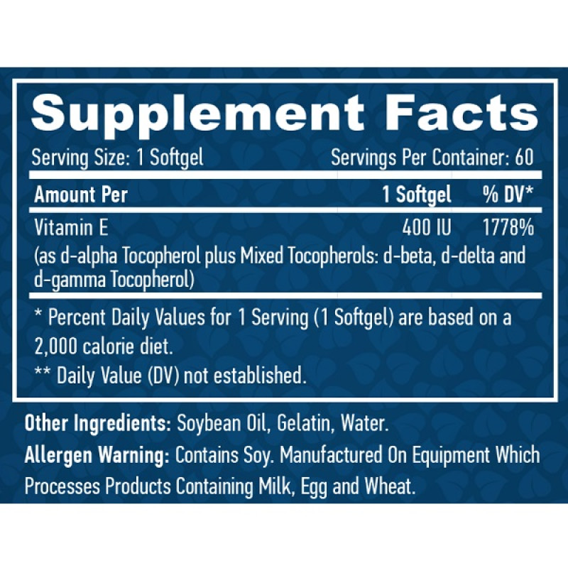 Вітамін E Haya Labs Vitamin E 400 IU Mixed Tocopherols 60 Caps