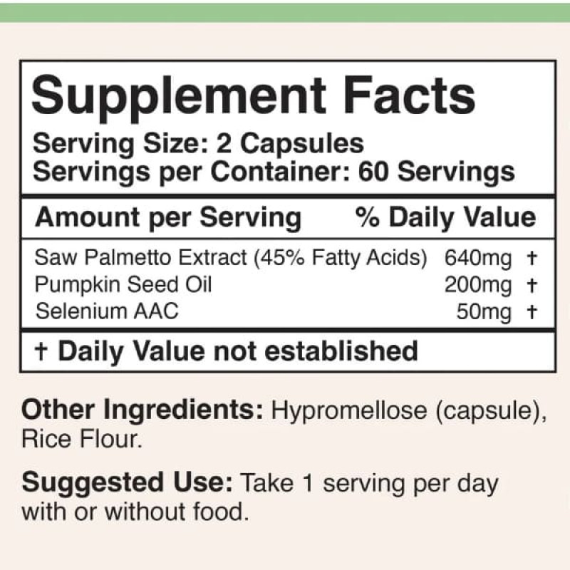 Комплекс для здоров'я передміхурової залози Double Wood Prostate Support Supplement 120 Caps