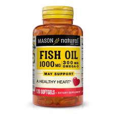 Омега 3 Mason Natural Fish Oil 1000 mg Omega 300 mg 120 Caps