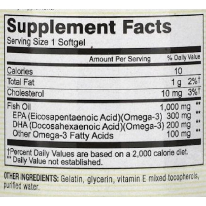 Омега 3 Mason Natural Fish Oil 1000 mg Omega 600 mg 30 Caps